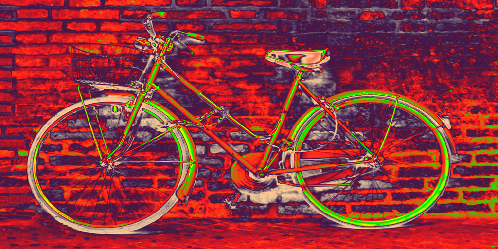 Quadro de bicicleta vermelho