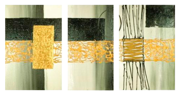 Pintura abstrata de tríptico