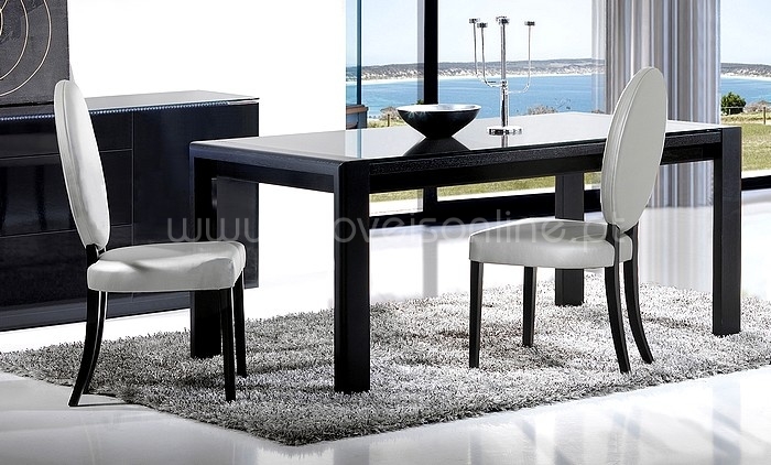 Mesa de Jantar CARRARA Extensivel com T. Vidro