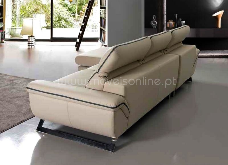 Sofá Chaise Longue Roma Pés Inox