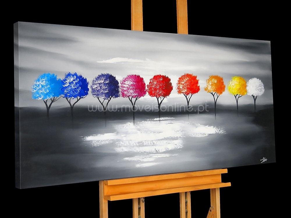 Quadro Arvores Coloridas
