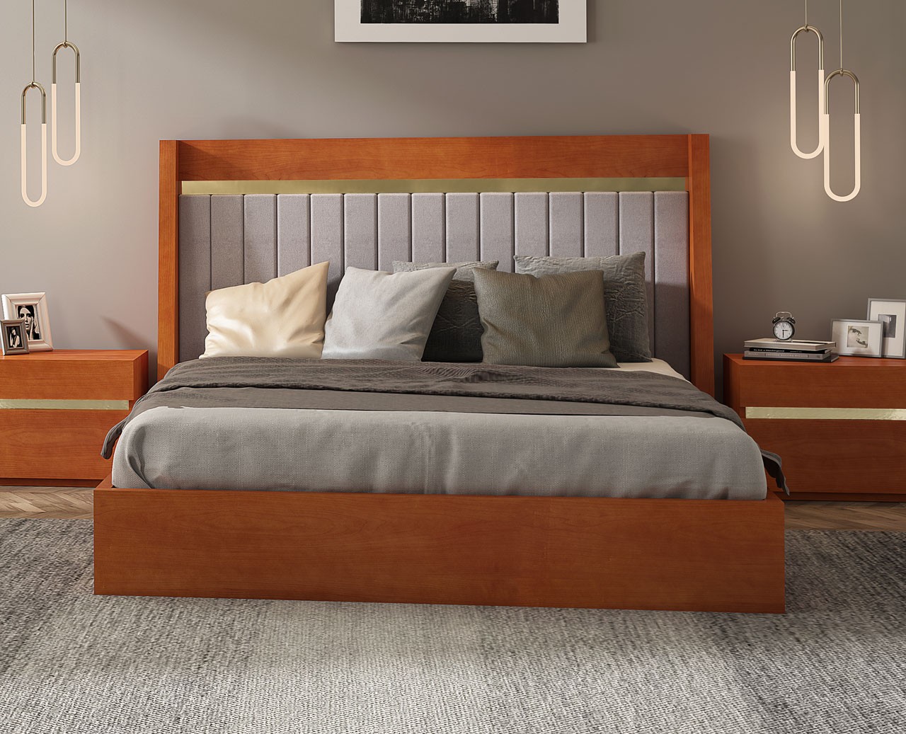 Uma cama de casal ajuda com a decoração de móveis modernos e minimalistas, crie um espaço perfeito para si