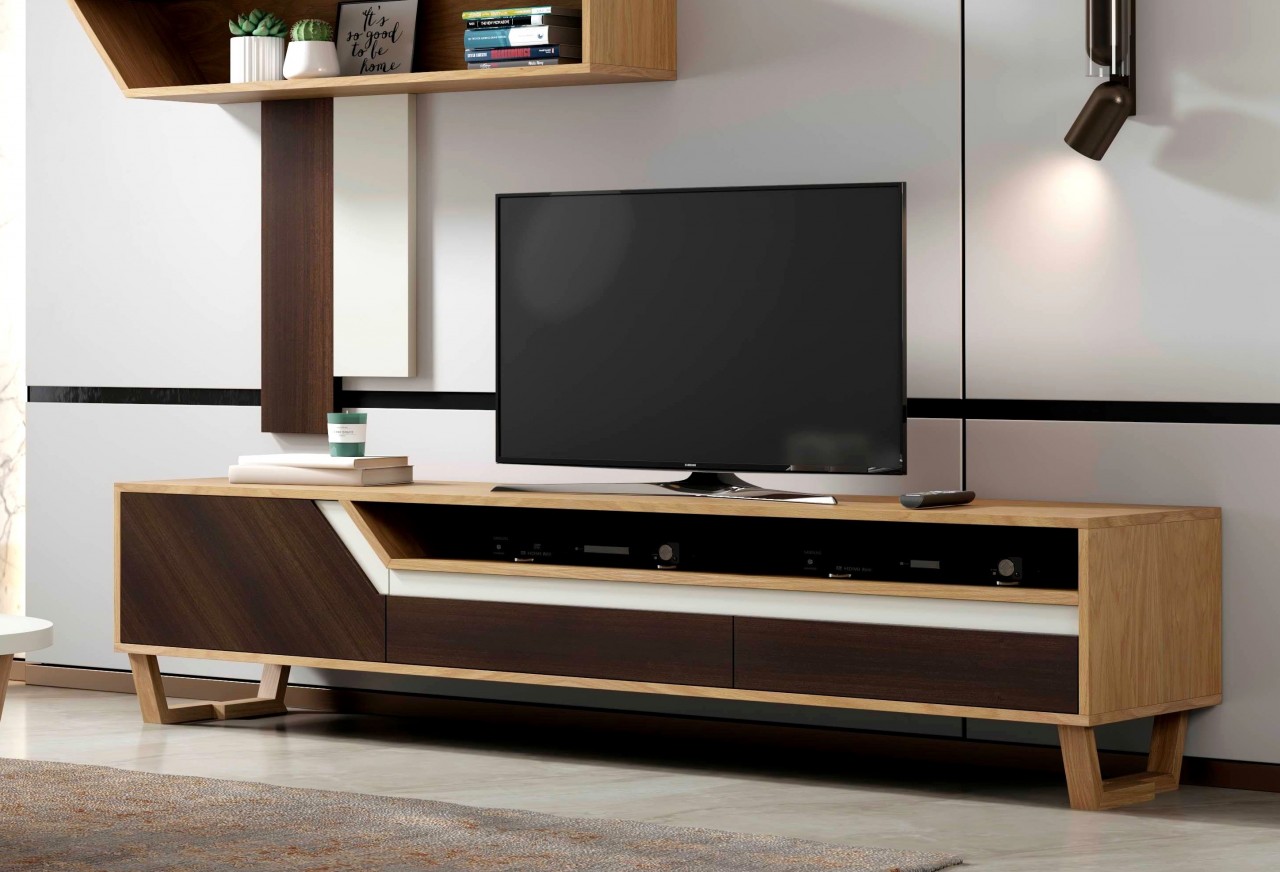 Organização e estilo com a estante TV Luca Simple um produto que une beleza e praticidade.