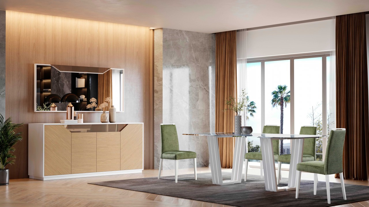 A sala de jantar Luca Lux transforma o seu lar num espaço sofisticado e moderno para desfrutar com a família e amigos.