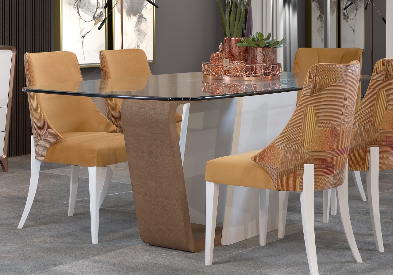 A mesa de vidro Musa New é a peça ideal para dar um toque moderno e sofisticado à sua sala de refeições. Com seu design único e estrutura em vidro resistente.