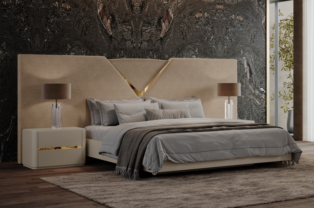 Uma cama casal Alma Verano possui estilo clássico e moderno, perfeito para um ambiente aconchegante e sofisticado.