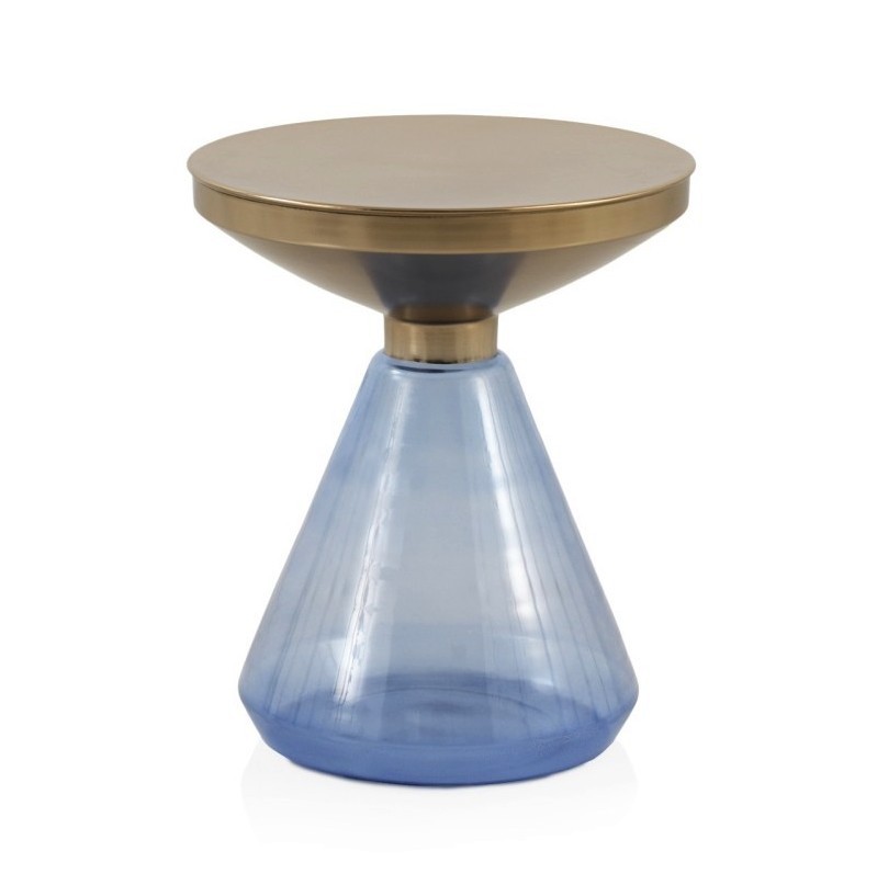 Mesa de Apoio Vidro Azul