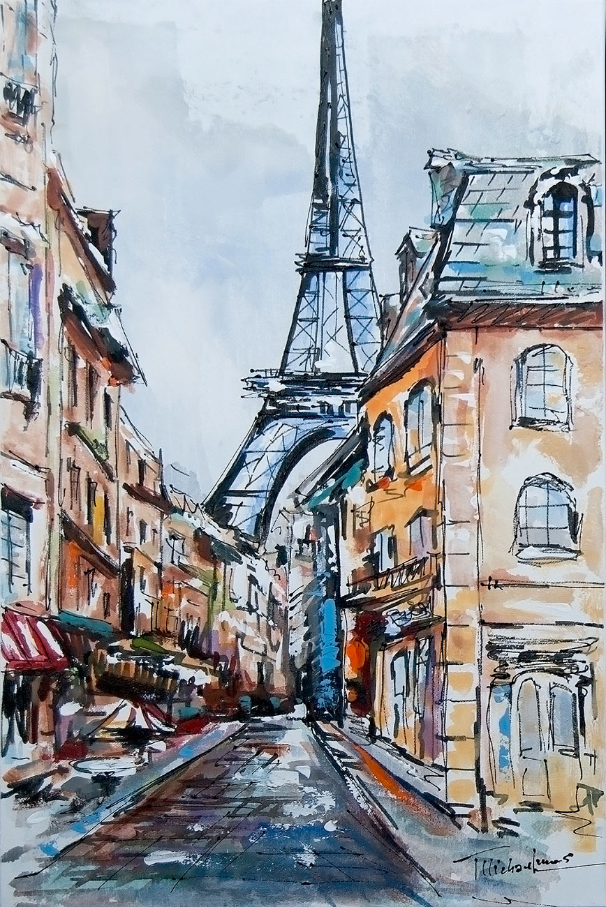 Pintura de rua de paris