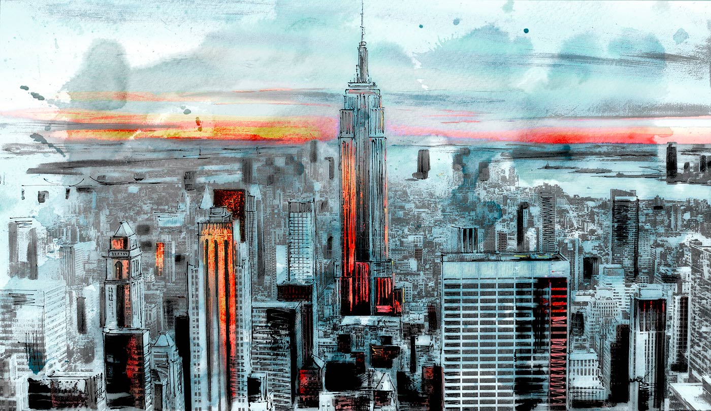 Pintura da cidade de Nova York