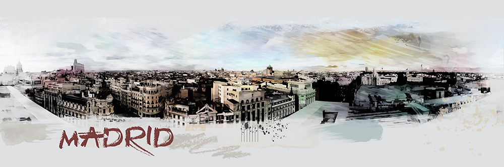 Pintura panorâmica de Madrid