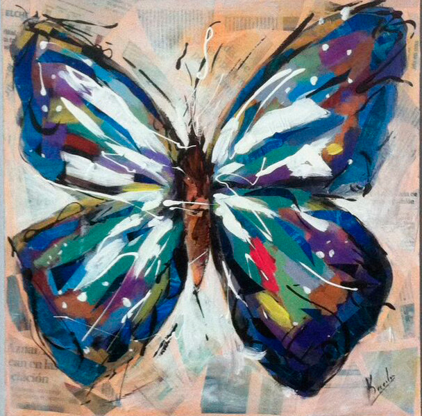 Pintura colorida de borboletas