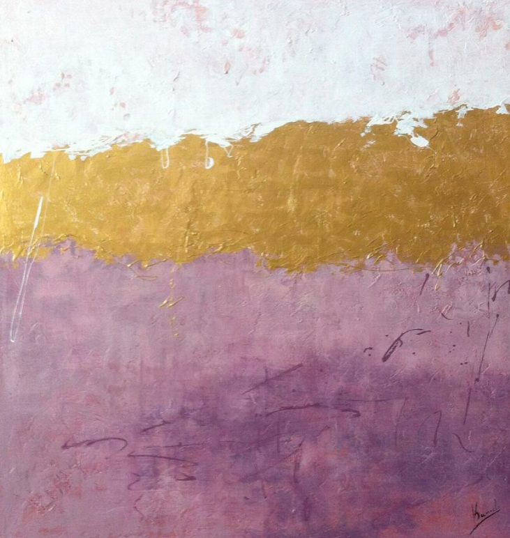 Pintura abstrata tricolor