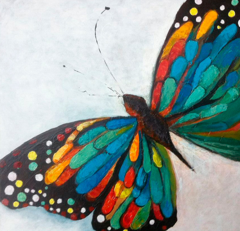 Pintura de borboleta azul