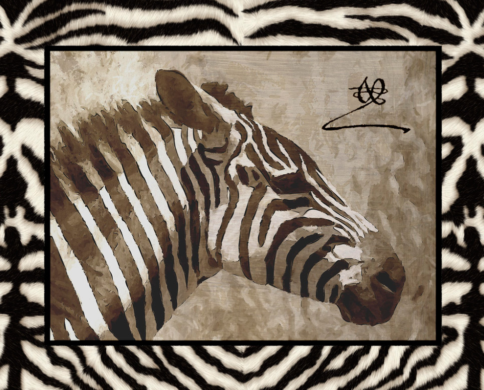 Quadro Moldura de Zebra