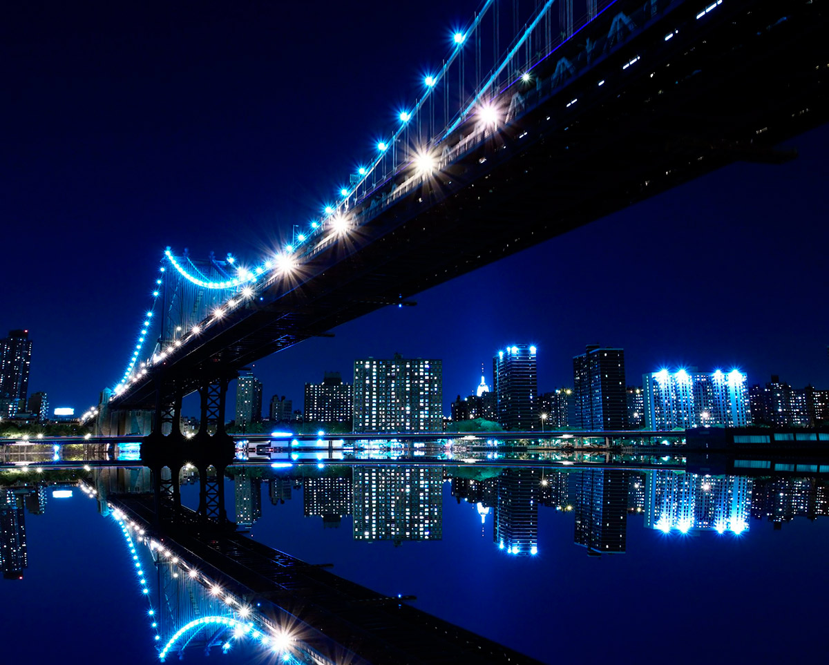 Cidade à noite pintado