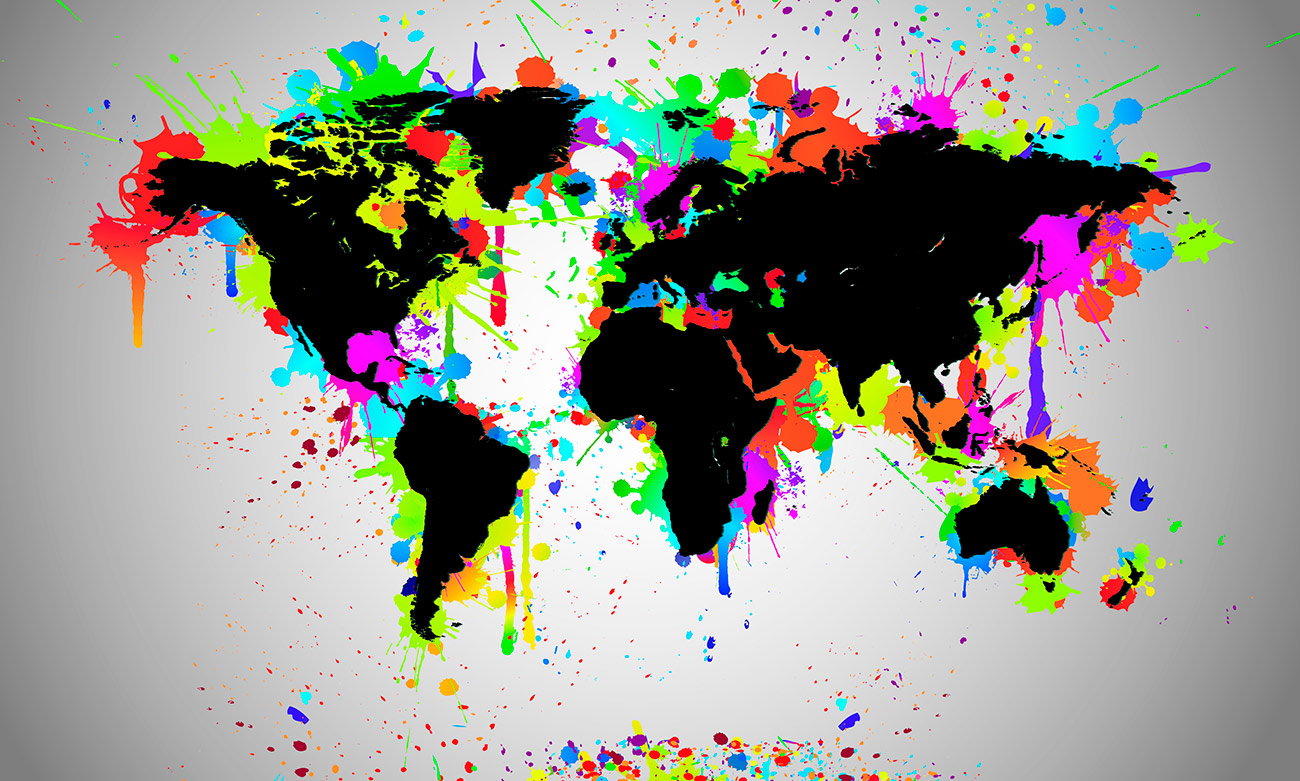 Pintura de mapa mundial para jovens