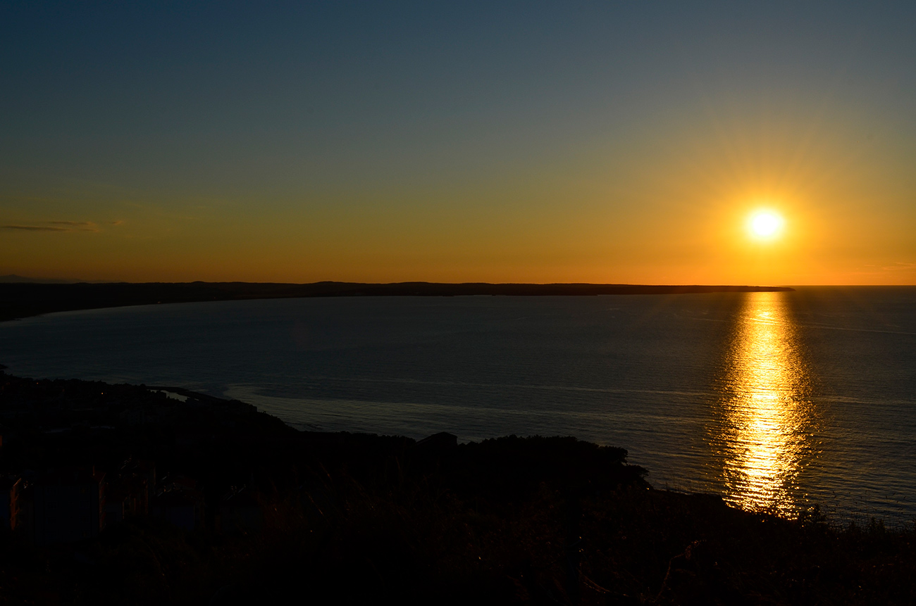 Por do sol no mar pintura