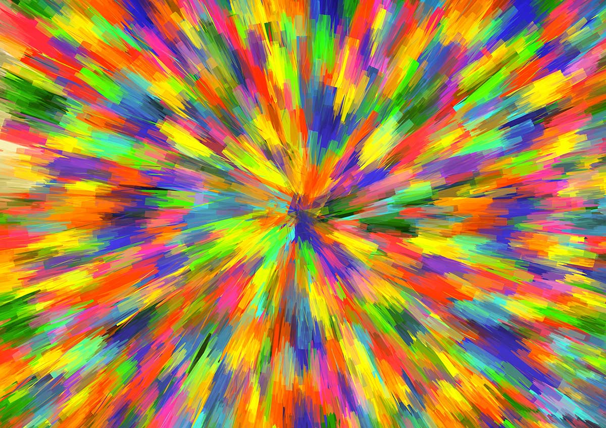 Pintura abstrata colorida de estrelas
