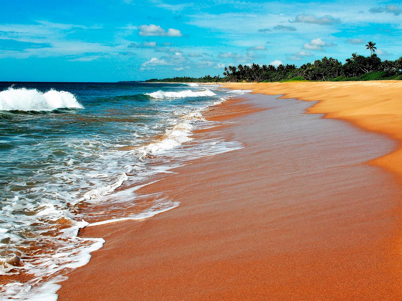 Pintura de paisagem de praia paradisíaca