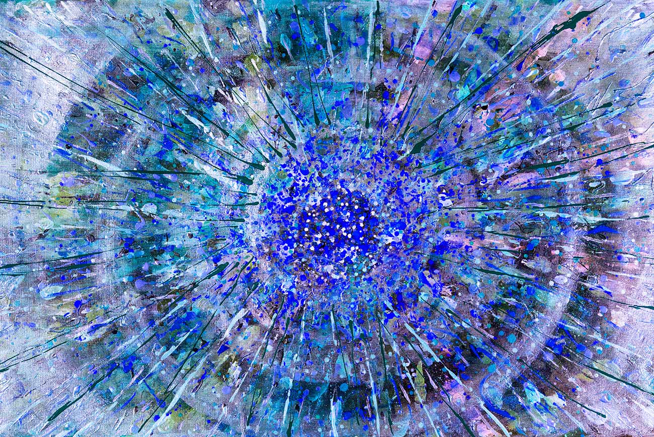 Pintura em flash abstrato azul