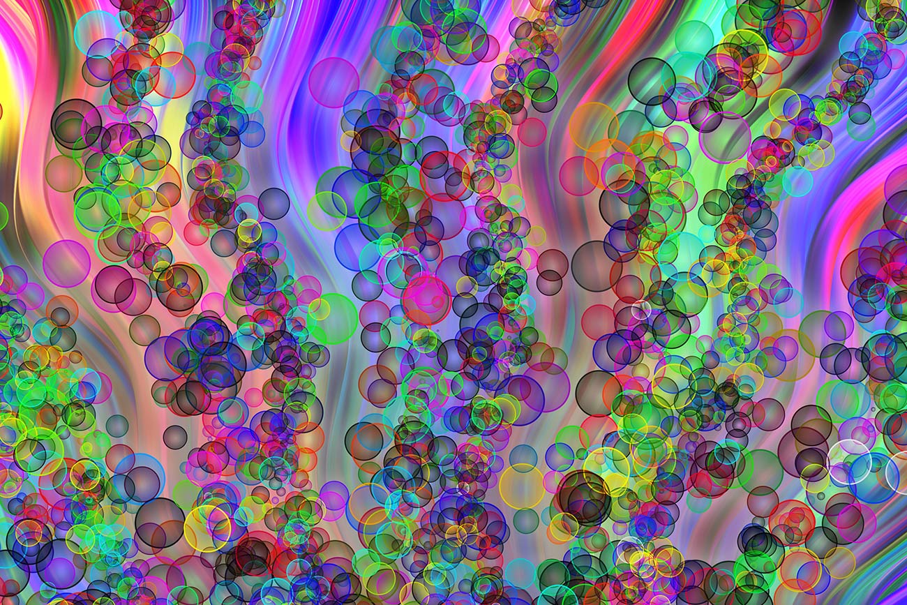 Bolhas coloridas abstratas pintando