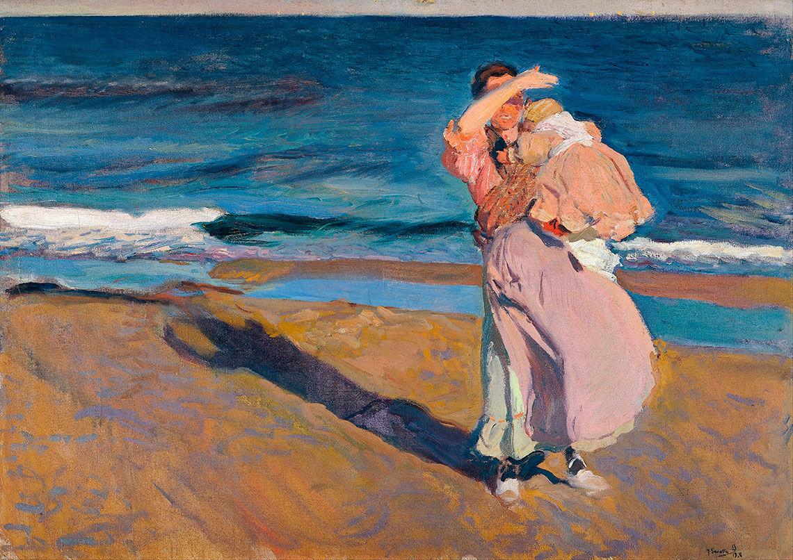 Pescadora Sorolla pintando com o filho