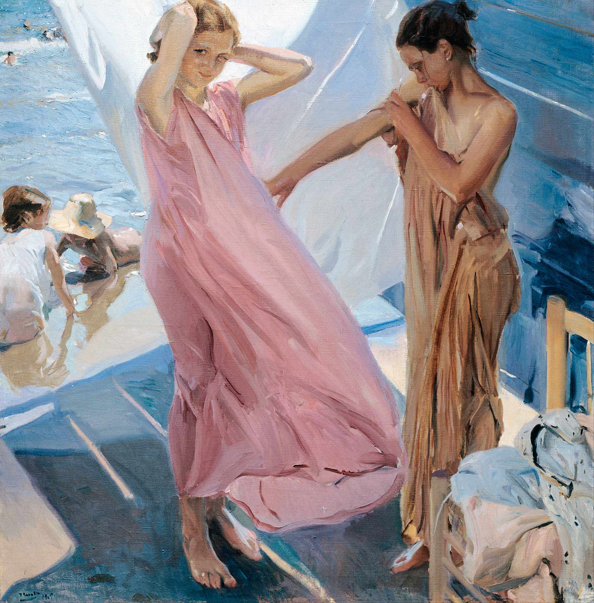 Sorolla pintando após o banho