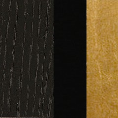 Carvalho Cor M4 Wengue Preto + MDF Lacado Cor L2 Preto Alto Brilho + Dourado (Foto)