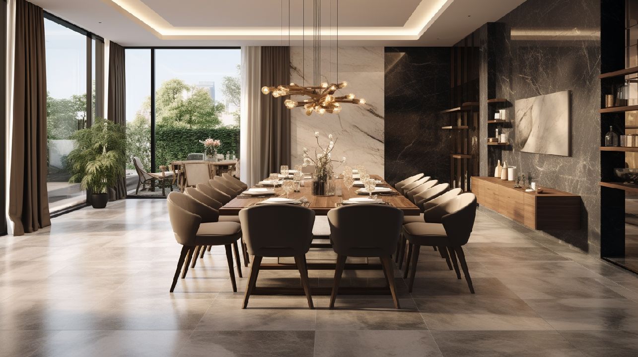 A decoração da sala de jantar envolve escolha de móveis, iluminação, cores e peças decorativas. É importante criar um ambiente aconchegante e agradável para refeições.