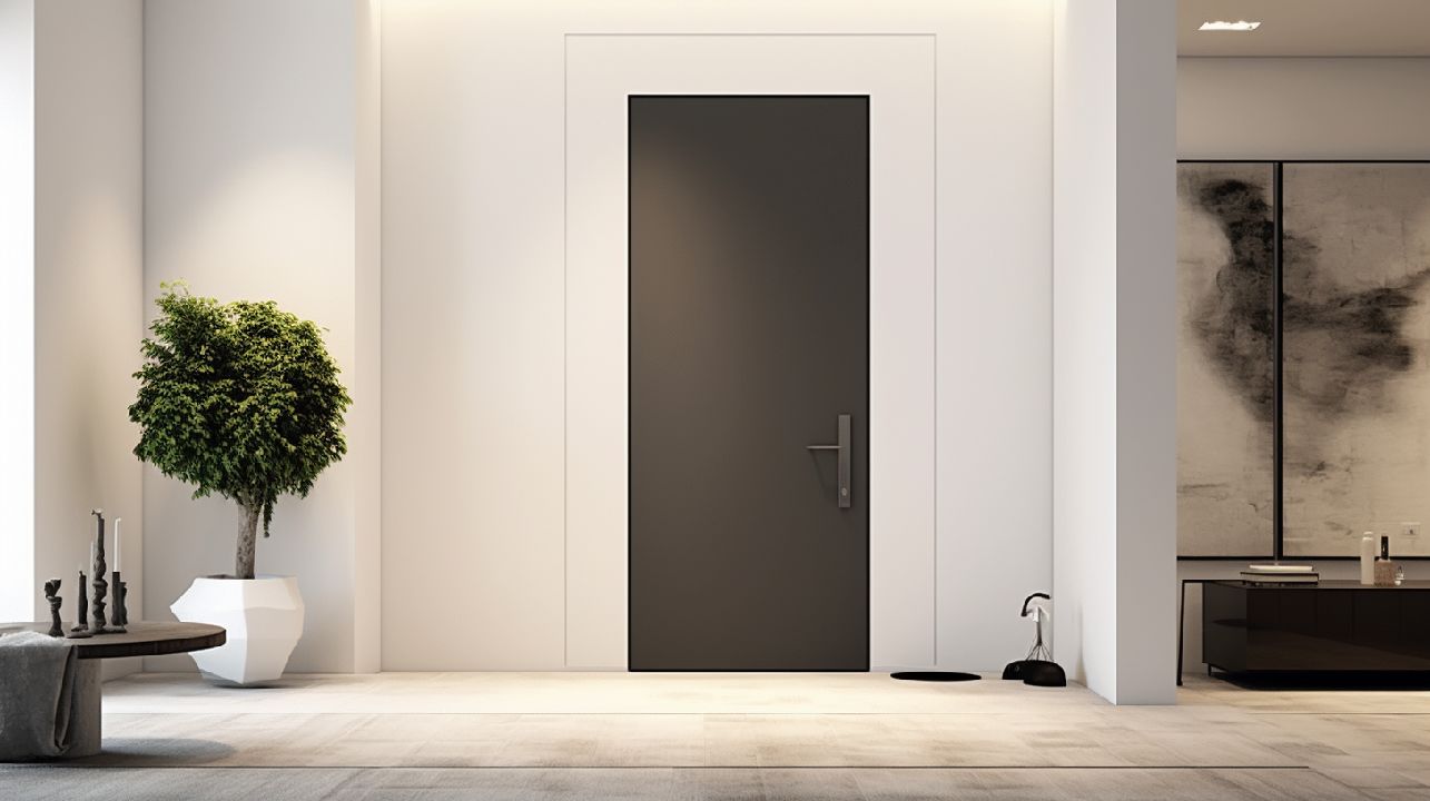 Portas interiores pretas adicionam um toque de sofisticação e elegância ao ambiente. Elas proporcionam um contraste moderno e estiloso, complementando diversos estilos de decoração.