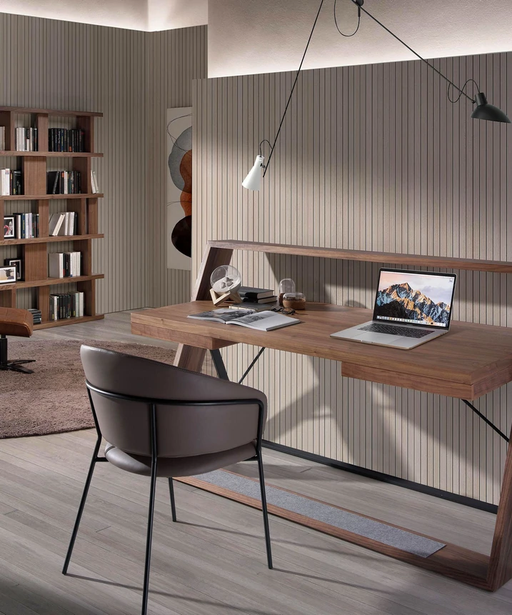 Secretária moderna com design minimalista, ideal para um espaço de trabalho estiloso e eficiente.