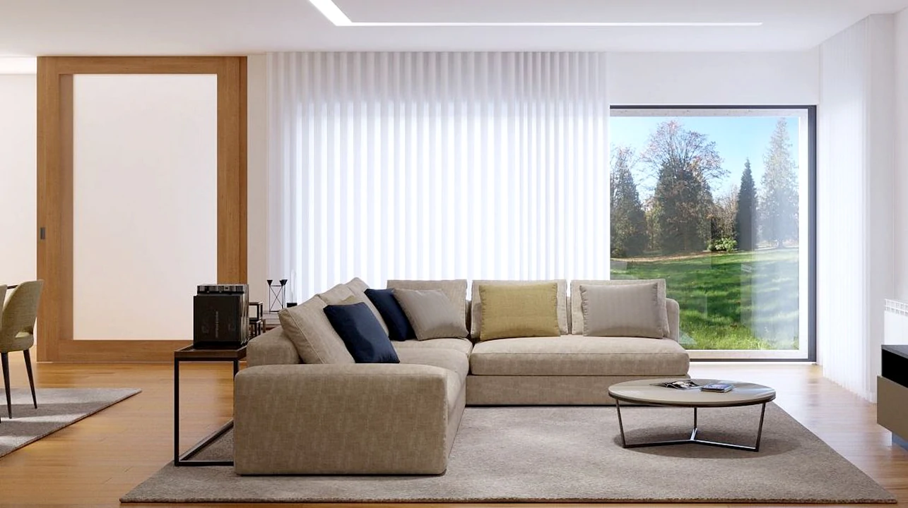 Porta interior com acabamento branco e vidro fosco, perfeita para criar um ambiente clean e elegante.