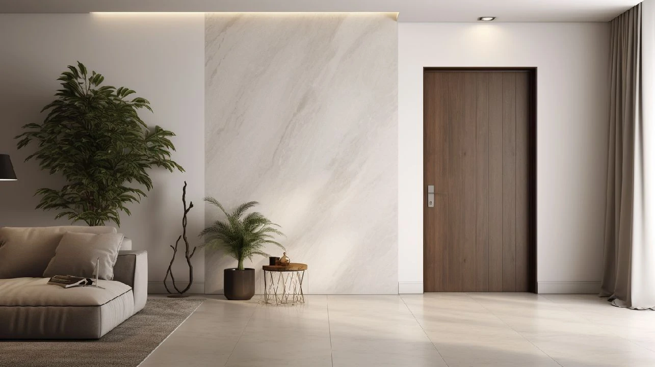 Porta interior de nogueira com design elegante e moderno.