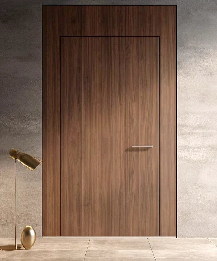Design sofisticado de portas em nogueira, perfeito para enriquecer o ambiente interior.