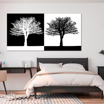 Quadro Black and White Trees