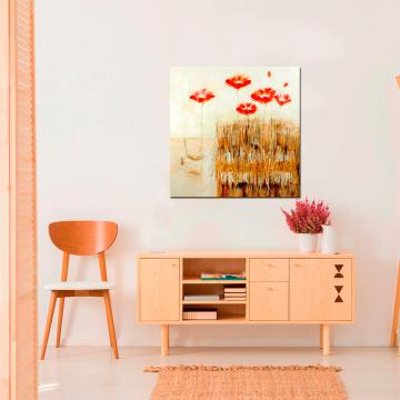 Pintura de flores vermelhas