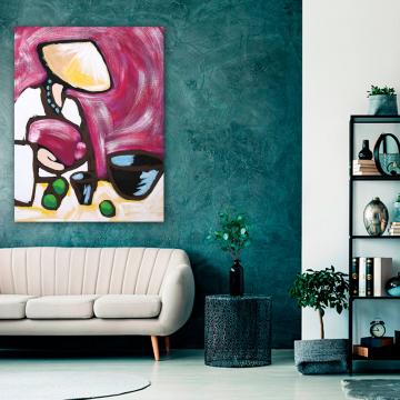 Quadro oriental pintando com vaso