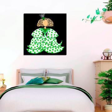 Pintura de menina flamenca verde