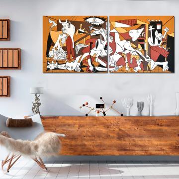 Pintura Díptico marrom Guernica