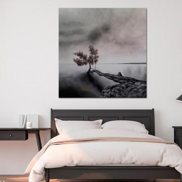 Pintura de paisagem em cinza