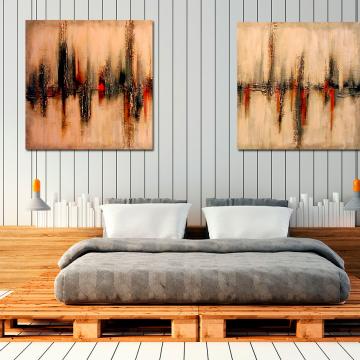 Pintura abstrata díptica