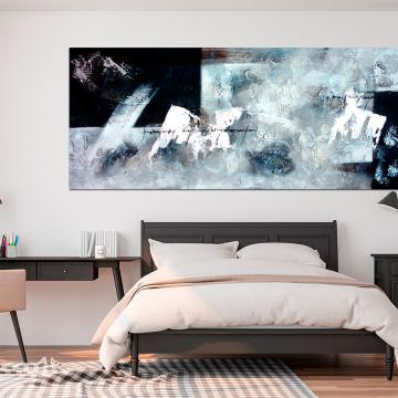 Pintura abstrata em preto e branco