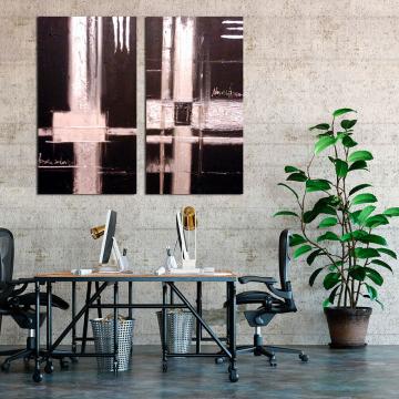 Pintura abstrata díptica