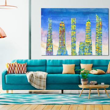 Pintura em cores da cidade de Nova York