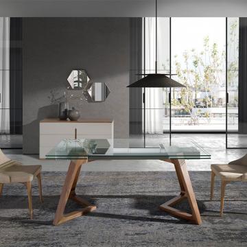 Mesa Extensível com Vidro Triangulo 