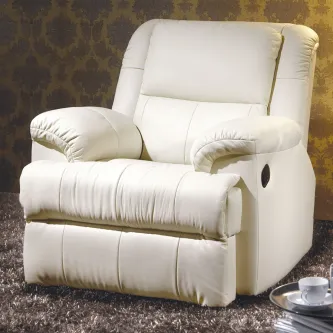 Poltrona Maple 126 reclinável em pele branca