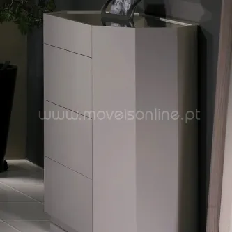 Camiseiro Eleven cinzento com quatro gavetas e design minimalista