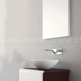 Movel casa de banho Atlas 50 com lavatório de apoio branco, torneira e espelho