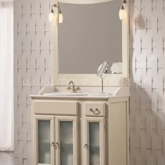 Móvel casa de banho Castilla 4 creme com lavatório, espelho e dois apliques
