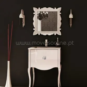 Móvel casa de banho Viena 4 branco com espelho e candeeiros de parede